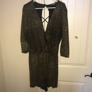 Women’s gold sparkle romper